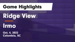 Ridge View  vs Irmo  Game Highlights - Oct. 4, 2022