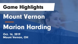 Mount Vernon  vs Marion Harding  Game Highlights - Oct. 16, 2019