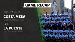 Recap: Costa Mesa  vs. La Puente  2016