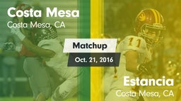 Matchup: Costa Mesa High vs. Estancia  2016