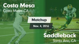 Matchup: Costa Mesa High vs. Saddleback  2016
