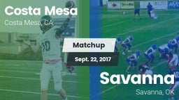 Matchup: Costa Mesa High vs. Savanna  2017