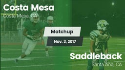 Matchup: Costa Mesa High vs. Saddleback  2017