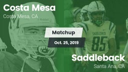 Matchup: Costa Mesa High vs. Saddleback  2019
