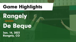 Rangely  vs De Beque Game Highlights - Jan. 14, 2022