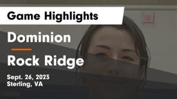 Dominion  vs Rock Ridge  Game Highlights - Sept. 26, 2023