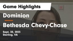 Dominion  vs Bethesda Chevy-Chase Game Highlights - Sept. 30, 2023