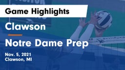 Clawson  vs Notre Dame Prep  Game Highlights - Nov. 5, 2021