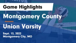 Montgomery County  vs Union Varsity Game Highlights - Sept. 13, 2022