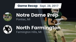Recap: Notre Dame Prep  vs. North Farmington  2017