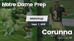 Matchup: Notre Dame Prep vs. Corunna  2018