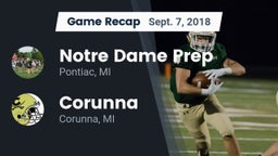 Recap: Notre Dame Prep  vs. Corunna  2018