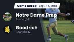 Recap: Notre Dame Prep  vs. Goodrich  2018