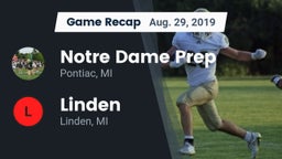 Recap: Notre Dame Prep  vs. Linden  2019