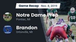 Recap: Notre Dame Prep  vs. Brandon  2019