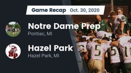 Recap: Notre Dame Prep  vs. Hazel Park  2020