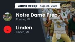 Recap: Notre Dame Prep  vs. Linden  2021