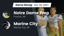 Recap: Notre Dame Prep  vs. Marine City  2021