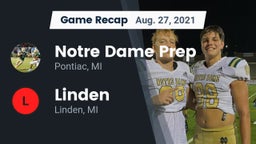Recap: Notre Dame Prep  vs. Linden  2021