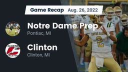 Recap: Notre Dame Prep  vs. Clinton  2022