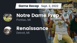 Recap: Notre Dame Prep  vs. Renaissance  2022