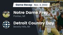 Recap: Notre Dame Prep  vs. Detroit Country Day  2022