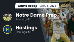 Recap: Notre Dame Prep  vs. Hastings  2023