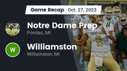 Recap: Notre Dame Prep  vs. Williamston  2023