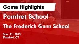 Pomfret School vs The Frederick Gunn School Game Highlights - Jan. 21, 2023
