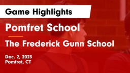 Pomfret School vs The Frederick Gunn School Game Highlights - Dec. 2, 2023