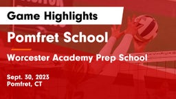 Pomfret School vs Worcester Academy Prep School Game Highlights - Sept. 30, 2023