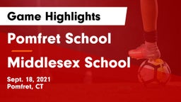 Pomfret School vs Middlesex School Game Highlights - Sept. 18, 2021