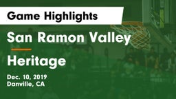 San Ramon Valley  vs Heritage  Game Highlights - Dec. 10, 2019