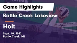 Battle Creek Lakeview  vs Holt  Game Highlights - Sept. 10, 2022