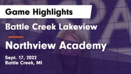 Battle Creek Lakeview  vs Northview Academy Game Highlights - Sept. 17, 2022