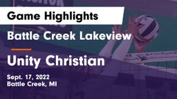 Battle Creek Lakeview  vs Unity Christian  Game Highlights - Sept. 17, 2022