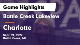 Battle Creek Lakeview  vs Charlotte  Game Highlights - Sept. 24, 2022