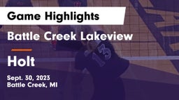 Battle Creek Lakeview  vs Holt  Game Highlights - Sept. 30, 2023