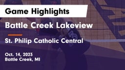 Battle Creek Lakeview  vs St. Philip Catholic Central  Game Highlights - Oct. 14, 2023