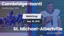 Matchup: Cambridge-Isanti vs. St. Michael-Albertville  2016
