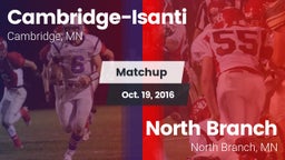 Matchup: Cambridge-Isanti vs. North Branch  2016
