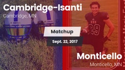 Matchup: Cambridge-Isanti vs. Monticello  2017
