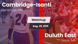 Matchup: Cambridge-Isanti vs. Duluth East  2019