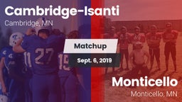Matchup: Cambridge-Isanti vs. Monticello  2019
