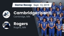 Recap: Cambridge-Isanti  vs. Rogers  2019