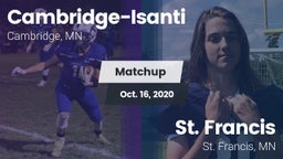 Matchup: Cambridge-Isanti vs. St. Francis  2020