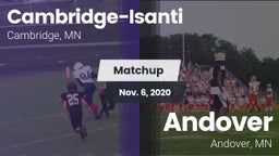Matchup: Cambridge-Isanti vs. Andover  2020