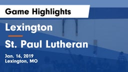 Lexington  vs St. Paul Lutheran  Game Highlights - Jan. 16, 2019