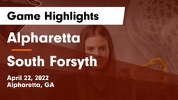Alpharetta  vs South Forsyth  Game Highlights - April 22, 2022