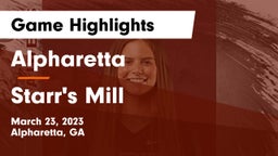 Alpharetta  vs Starr's Mill  Game Highlights - March 23, 2023
